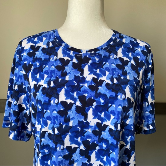 ALLISON DALEY short sleeve stretch woman blouse size medium petite butterfly pri - Picture 6 of 10